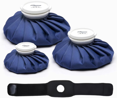 Ice Packs for Injuries Reusable, Ice Cold Pack, Ice Bags Hot Water Bag for Hot & Cold Therapy and Pain Relief, 3 Ice Packs, 3 Sizes (6"/9"/11"), N...