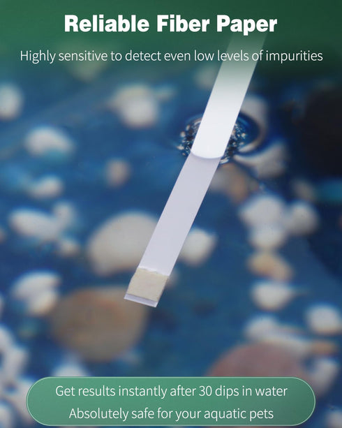 Pawfly Aquarium Ammonia Test Strips, 150 Aquarium Test Strips Accurate Ammonia Test Kit with Test Tube Aquarium Water Test Kit for Fish Tank...