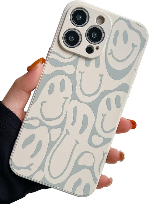 KERZZIL Cute Funny Face Phone Case Compatible with iPhone 14 Pro Max,Liquid Silicone Girly Cases,Cartoon Grimace Soft Gel Rubber Full-Body Protect...