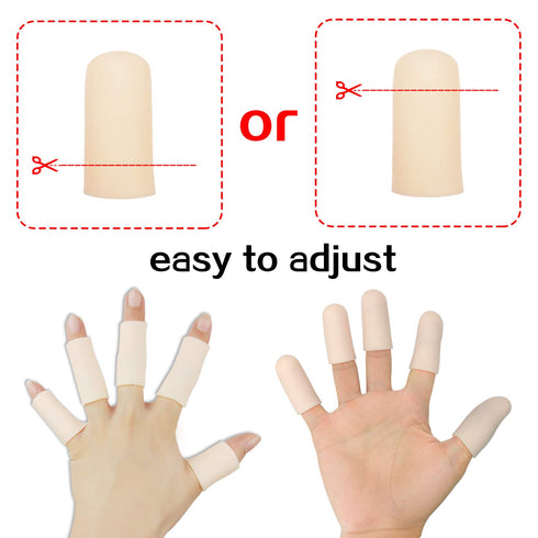 Gel Finger Cots, Finger Protector Support(14 PCS) NEW MATERIAL Finger Sleeves Great for Trigger Finger, Hand Eczema, Finger Cracking, Finger Arthr...
