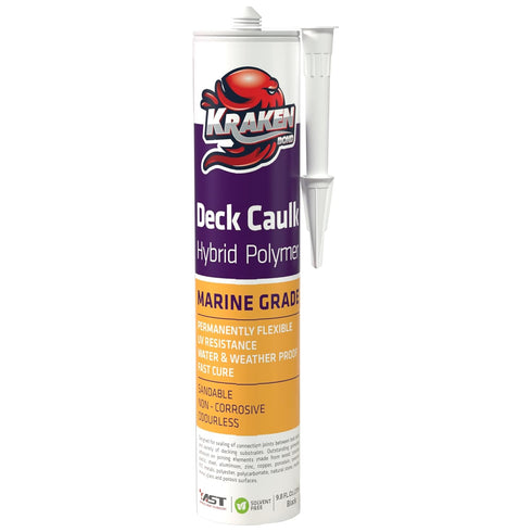 Kraken Bond Black Marine Sealant - (1x9.8 Fl. Oz) UV Resistant Marine Grade Caulk for Boat Maintenance and All Weather Conditions, 1 Pack...