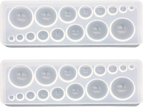 2PCS Cabochon Gem Silicone Mold, Clear Round Silicone Mold for Making Earrings Jewelry Making Crafting Projects...