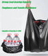 100 Count Trash Bags, jixik 5 Gallon Garbage Bags with Handlees 18''×23.6‘’ Unscented Black Trash Bag for Kitchen, Bedroom Livingroom, Bathroom...