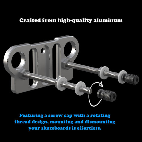 Skateboard Wall Mount (6-Pack) - Strong Aluminum Skateboard Hanger with One Bubble Level and Dual Screw Holes, Skateboard Deck Storage for Home De...