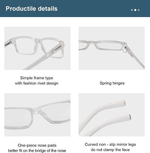 BLUELESS Vintage Eyeglasses Men Women (Transparent,+0.00)...