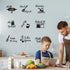 9PCS Kitchen Quotes Wall Decal, Roll It Let’s Spoon Sticker, Black Cooking Utensils Wall Art for Kitchen Dining Room Fridge Restaurant Decor...