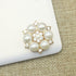 30pcs/Set Flower Rhinestones Buttons Pearl Button Wedding Decoration DIY Alloy Cryustal Bow Accessories(0.9inch,Sliver)...