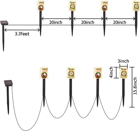 Solar 4PCS Christmas Decorative Lights Candle Lights Flickering Flameless LED Lights Outdoor Waterproof Xmas Decorations for Garden...
