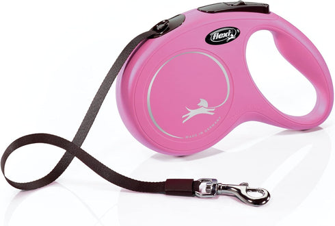 FLEXI New Classic Retractable Dog Leash (Tape), Ergonomic, Durable and Tangle Free Pet Walking Leash for Dogs, 16 ft, Medium, Pink...