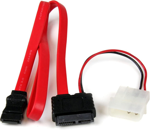 StarTech.com 36in Slimline SATA to SATA with LP4 Power Cable Adapter (SLSATAF36)...