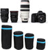 4Pcs Camera Lens Pouch, DSLR Camera Lens Pouch Neoprene Waterproof Lens Bag Zipper Bag with Metal Hook for Camera Lens...