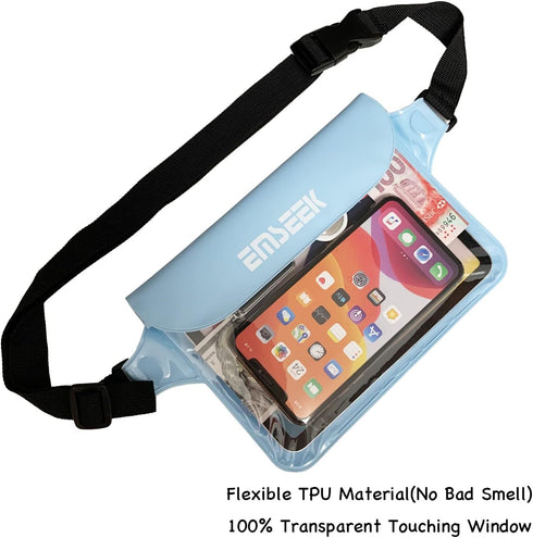 Waterproof Waist Pouch Dry Belt Bag Fanny Pack Keep Your Key Fob Wallet Kindle Phone Dry Perfect For Swim Surf Snorkel(Blue)...
