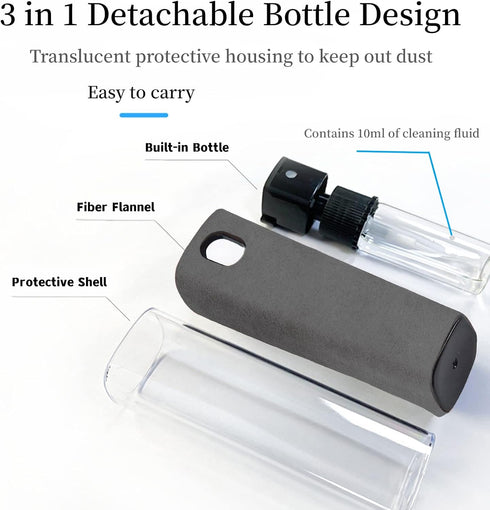 3 in 1Fingerprint Proof Screen Cleaner Tool, Touchscreen Electronic Screen Cleaner, All in One Cleaning Kit with Microfiber and Soft Fiber Flannel...