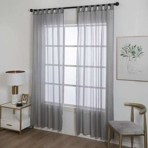ZebraSmile 1 Panel Tab Top Curtains for Bedroom Sheer Drapery Semi Sheer Curtain Sheer Drape Curtains for Living Room Semi Sheer Curtain Kitchen S...