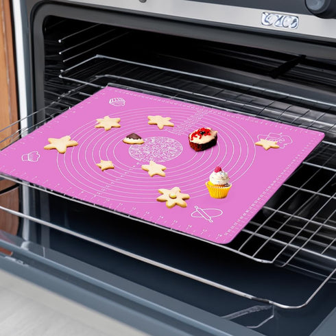 Silicone Baking Mat for Rolling Out Pastry Dough, 20 x 16 Inches, Pink...