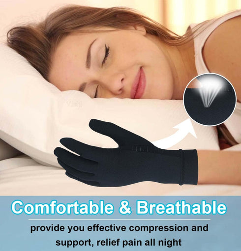 Copper Arthritis Gloves with Touchscreen Tips, Full Finger Compression Gloves for Women and Men, Relief for Hand Pain, Carpal Tunnel, Inflammation...