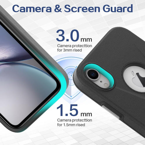 for iPhone XR Case 6.1 inch, 14ft Drop Tested, Shockproof Protection Dual Layer Case for iPhone XR, Black...