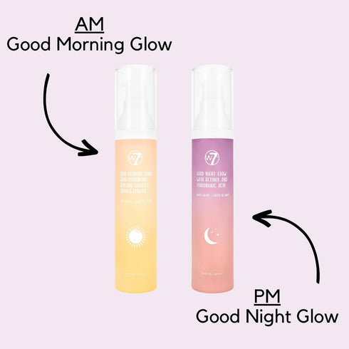 W7 Good Morning & Good Night Glow Face Cream - 2 Pack - Hydrating & Repairing Skincare Set...