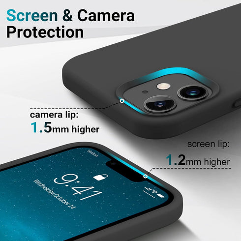 AOTESIER Compatible with iPhone 12 Case and iPhone 12 Pro Case 6.1 inch,Silky Touch Premium Soft Liquid Silicone Rubber Anti-Fingerprint Full-Body...