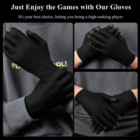 Gaming Gloves for Touchscreen, High-Sensitive Anti-Sweat Breathable Seamless Game Gloves for PUBG Mobile/Knives Out/Rules of Survival...