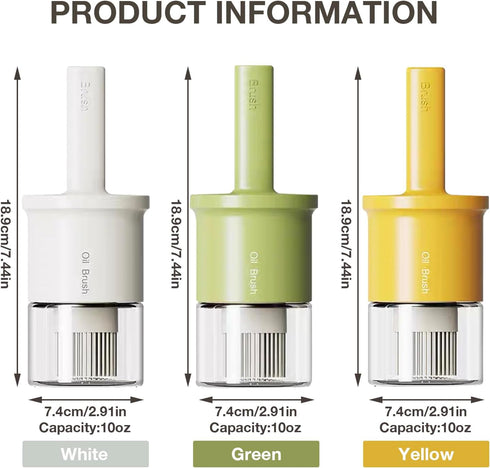 Oil Dispenser Bottle with Heat Resistant Brush, Glass Oil Dispenser for Kitchen, Oil Container with Silicone Basting & Pastry Brush for Cooking BB...