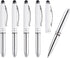PATIKIL Ballpoint Pen with Stylus Tip and LED Flashlight, 5 Pack 3 in 1 Metal Pen Black Ink 1.0mm Medium Point Stylus Pen for Touch Screens, White...