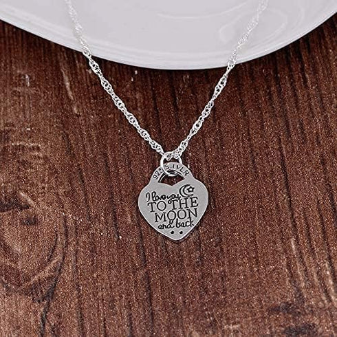 Silver Color Elegant Heart Pendant Necklace for Women Jewelry Accessories Gift Creative Design...