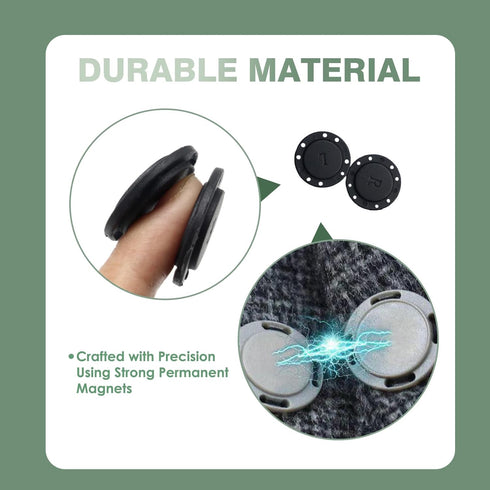 5pcs Magnetic Buttons for Clothing Sewable Snaps Invisible Hidden Sewing Button Snaps Sewing Button Snaps for Curtains Coats Jackets Bags Washable...