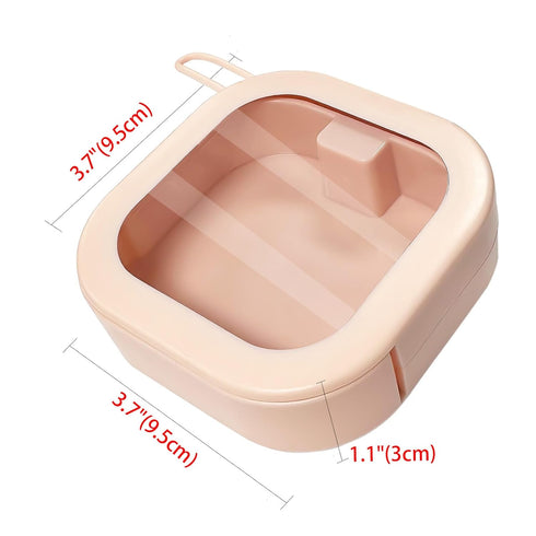 Push Type Denture Box, False Teeth Storage Case, Cleaning Mouth Guard Retainer Container for Home Travel (1Pack, Pink)...