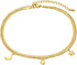 MengPa Women Dainty Anklet,Gold Plated Double Layered Summer Dainty Boho Beach Foot Chain (Star-Heart-Moon) US4618A...