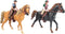People Horse Riding Figurine Realistic Riding People Action Figure Plastic Horse Rider Model for Farm Animal, Set of 2...