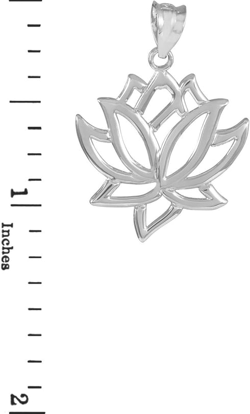925 Sterling Silver Lotus Flower Pendant...