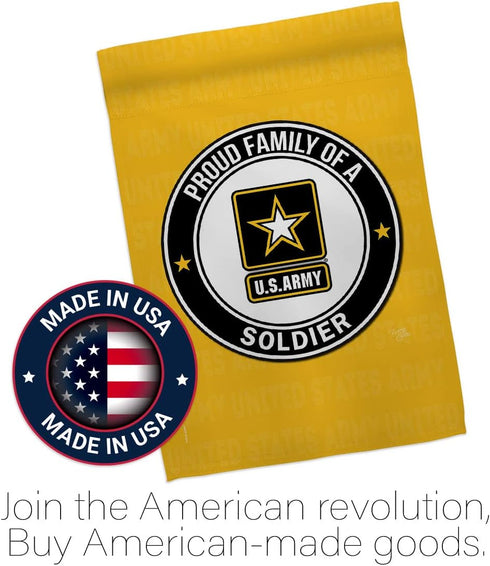 Breeze Decor Proud Family Soldier Garden Flag Armed Forces Army Rangers United State American Military Veteran Retire Official House Decoration Ba...