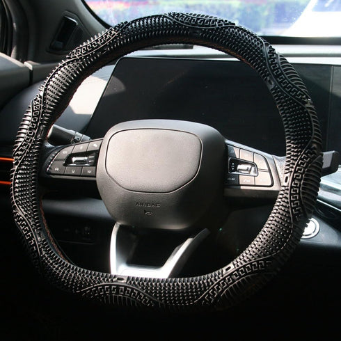 Massage Grip Soft Silicone Car Steering Wheel Cover Universal Anti-Slip Design 13-16 inch Protective Case Black...
