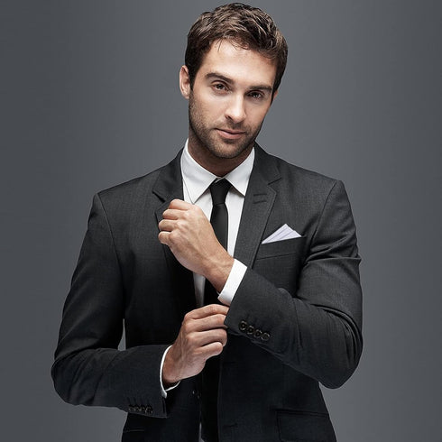 2 Pieces Men's Clip on Ties Black Ties for Men 20 Inches Pre Tied Neckties for Business Banquets, Parties, Weddings, School Uniforms...