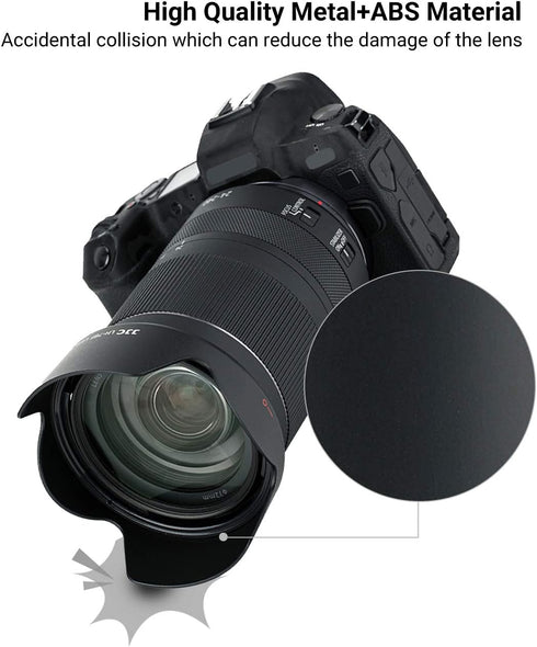 JJC EW-78F Lens Hood Reversible Lens Shade Cover for Canon RF 24-240mm F4-6.3 is USM Lens on EOS R6 R5 Mark II R8 R3 R1 RP R Camera Replace EW-78F...