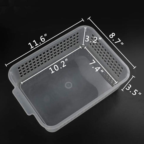 Rectangular Plastic Storage Organization Trays Baskets in Clear, 6-Pack...