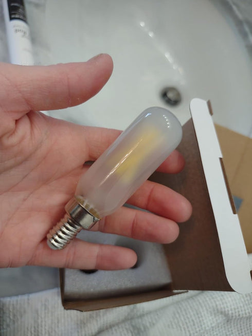 Frosted Light Bulbs E12 LED Bulb 40W Daylight White 4000K, Chandelier Light Bulb Frosted, E12 Candelabra Light Bulb 40 Watt Equivalent T6 Tubular ...