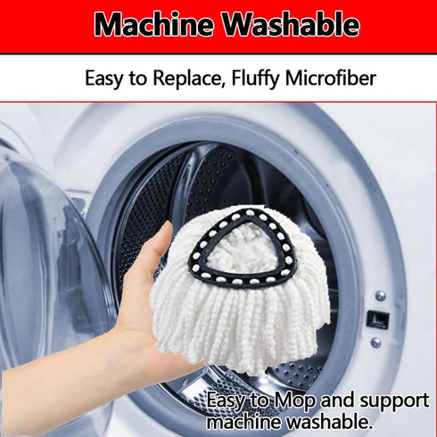 3 Pack Mop Replace Head, Great Cleaning Power Spin Mop Replacement Head for Easywring 1-Tank System, Easy Cleaning, Microfiber, Machine Washable f...