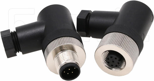 Eonvic M12 8 Pin Male & Female A Code Sensor Aviation Plug Industrial Circular Connector Waterproof IP67 Right Angle 12mm Connector Plug Cable Ada...