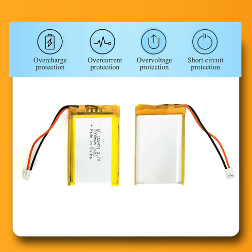 3.7V Lipo Battery 2000mAh 103454 103450 3.7V Lithium Polymer Battery Rechargeable with JST Connector for Speaker and Dashcam......