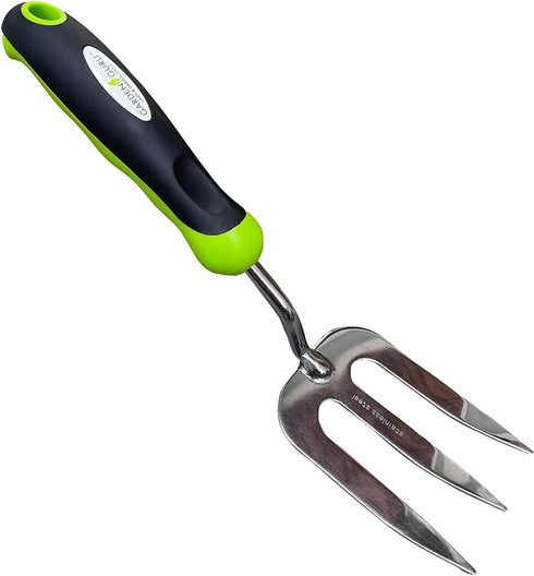 Garden Guru Stainless Steel Hand Weeder Fork Tool – Rust Resistant Stainless Steel – Ergonomic Handle – Great for Planting, Spreading Mulch, Weedi...