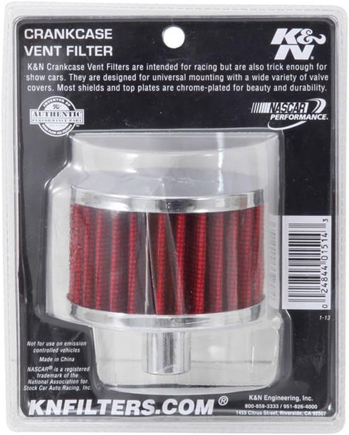 K&N Vent Air Filter/Breather: High Performance, Premium, Washable, Replacement Engine Filter: Flange Diameter: 0.75 in, Filter Height: 2 in, Flang...