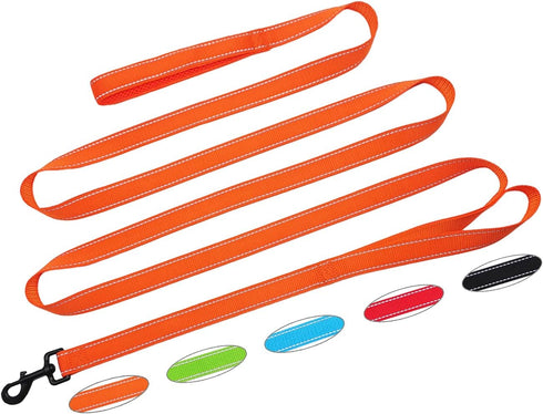 10FT Traffic Leash with 2 Handle Dog Leash Reflective, Easy Control Training Walking Nylon Two-Double Handle Dog Leash for Large Medium dogs and P...