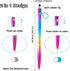 2 in 1 Ballpoint Pen with Stylus Tip Diamond Pen Fine Point Pens with Ink Pens with Stylus Tips 0.7mm Chinese Pens Black Ink Pens Rainbow Colors B...
