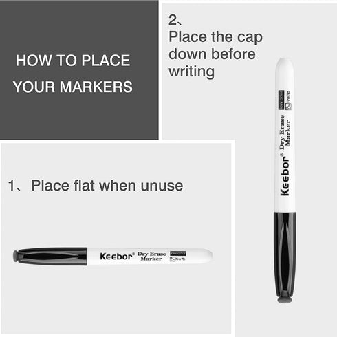Basic Fine Tip Dry Erase Markers Black, 72 Count Low-Odor Whiteboard Markers Bulk, Office Supplies...