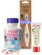 Jack N' Jill Brushing Essentials Combo Pack: Tooth Cleaning Chews, Natural Certified Strawberry Toothpaste & Kids Toothbrush - Packed with Vitamin...