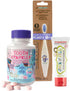 Jack N' Jill Brushing Essentials Combo Pack: Tooth Cleaning Chews, Natural Certified Strawberry Toothpaste & Kids Toothbrush - Packed with Vitamin...