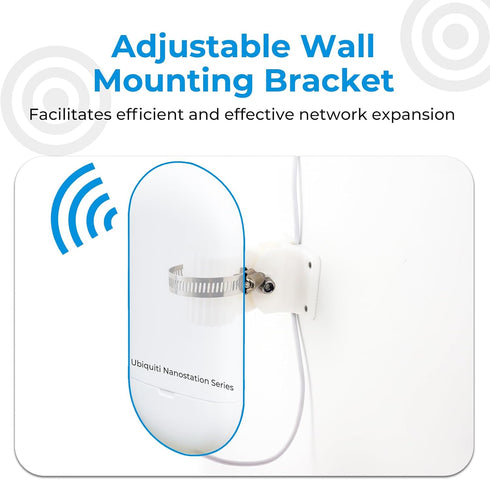Wall Mount Bracket Kit for Ubiquiti Nanostation Ns-5ac Lo0o5ac Nsm5 Locom5 Nsm2 Locom2 Ltu Lite White...