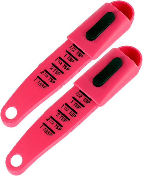 2 PCS Adjustable Measuring Spoon Set,Adjustable from 1/2 Teaspoon to 1? Measuring Dry/Liquid Ingredients,Metering Spoon for Baking,Cooking,Powder ...